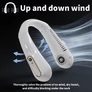 Kép 2/4 - USB tölthető nyakventilátor – Lapát nélküli hordozható ventilátor LED kijelzővel
