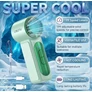 Kép 1/4 - 3 az 1-ben USB tölthető párásító ventilátor – Digitális kijelzős kézi ventilátor