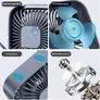 Kép 4/4 - USB asztali ventilátor szürke – 3 sebességes, 360°-ban állítható mini ventilátor
