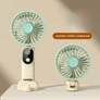 Kép 1/4 - USB tölthető mini ventilátor zöld – 3 az 1-ben hordozható ventilátor LED kijelzővel
