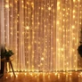 Kép 1/3 - Flash Villogó Fényfüggöny 2mx1,5m Meleg Fehér 240 LED