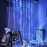 Kép 1/7 - Micro LED fényfüggöny 8 fénymóddal 3m x 2m beltéri kék