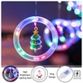 Kép 3/4 - Karácsonyi Fényfüzér 10db Gyűrűs Dísszel 8 Fénymód 3M RGB Színes
