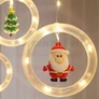 Kép 2/3 - Karácsonyi Fényfüzér 10db Gyűrűs Dísszel 8 Fénymód 3M Meleg fehér