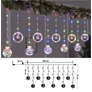 Kép 1/2 - 108LED Karácsonyi Ablakdísz, Világítás 5db Gömb, 5 Db Gyűrű Alakzattal