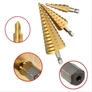 Kép 4/5 - Haina HSS Kúpfúró Lépcsős Fúró 3db-os készlet Zárható fa dobozban 4-32mm HB-6568-3