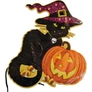 Kép 2/2 - Boszorkánykalapos Fekete Macska Akasztós Halloween dekoráció-1