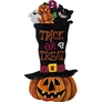 Kép 2/2 - Boszorkánykalapos Tökfej Figurákkal Halloween dekoráció-1