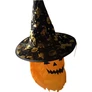 Kép 2/2 - Világítós LED-es Boszorkánykalap Tök Maszkkal Halloween dekoráció-1