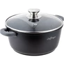 Kép 2/5 - Cheffinger 40cm márvány bevonatú lábas üveg fedővel szilikon fogantyúval CF-DC40-1