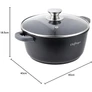 Kép 5/5 - Cheffinger 40cm márvány bevonatú lábas üveg fedővel szilikon fogantyúval CF-DC40-4
