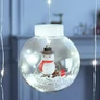 Kép 2/5 - Hógömb fényfüzér hóember figurás LED hideg fehér 3m-1