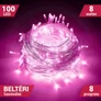 Kép 1/4 - Fényfüzér 100 LED Pink 8M Beltéri 8 program
