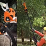 Kép 8/16 - Flinke Magassági ágvágó láncfűrész és elektromos metszőolló készlet teleszkópos nyéllel és 2 db akkumulátorral-2