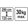 Kép 2/3 - YATO Teleszkópos támasztó rúd 125-290 cm 30 kg további kép 1