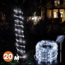 Kép 1/6 - Napelemes LED Fénytömlő VÉKONY 20m Hideg Fehér 8 Program