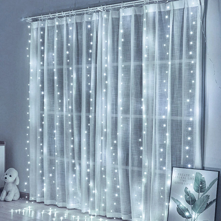 Micro LED fényfüggöny 8 fénymóddal 3m x 2m beltéri hideg fehér