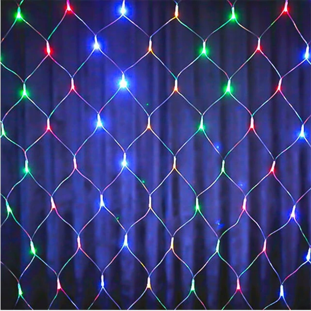 LED Beltéri Fényháló 8 Fénymód Színes 1,6m x 1,2m