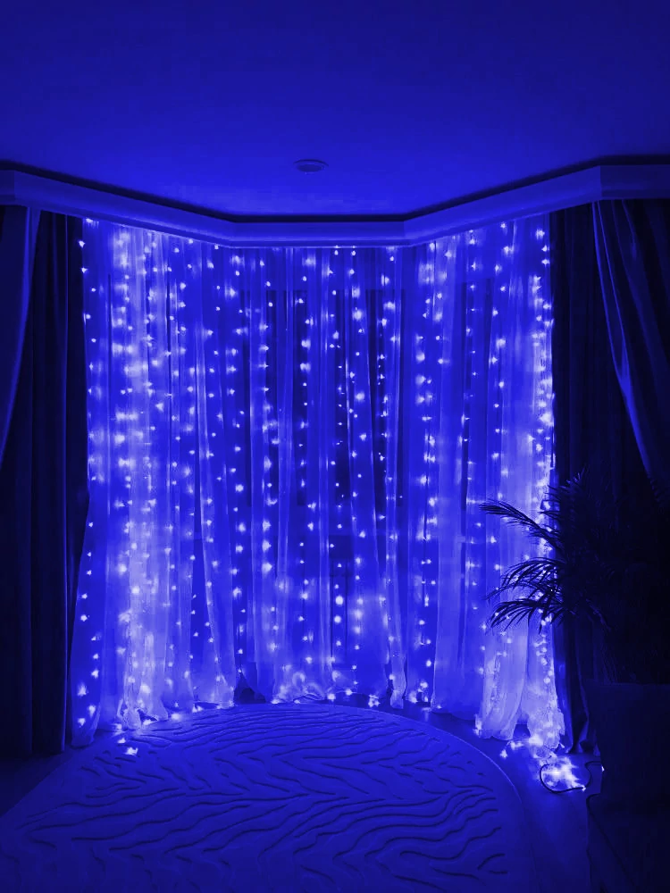 Fényfüggöny 3mx3m Kék 300 LED