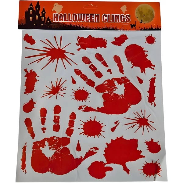 Véres Kéznyomok 12x22db-os Halloween dekorációk szett