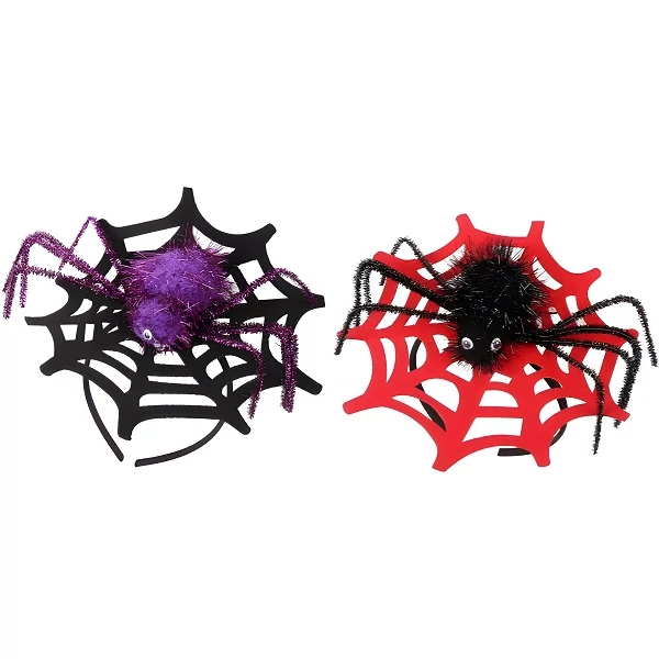 Pókháló Óriás Pókkal Fejpánt Piros Fekete Halloweeni jelmezhez