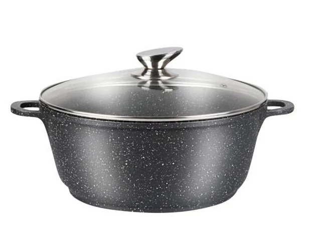Zurrichberg 32cm márvány bevonatú lábas üveg fedővel szilikon fogantyúval ZBP/7096