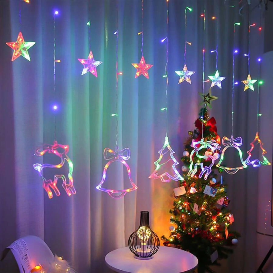 Figurás LED Színes jégcsap 3m fényfüzér 40cm és 90cm