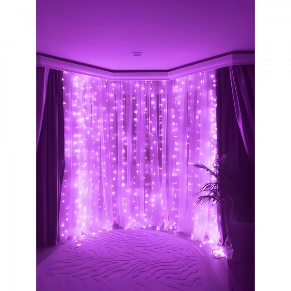 Fényfüggöny 3mx3m Lila 300 LED