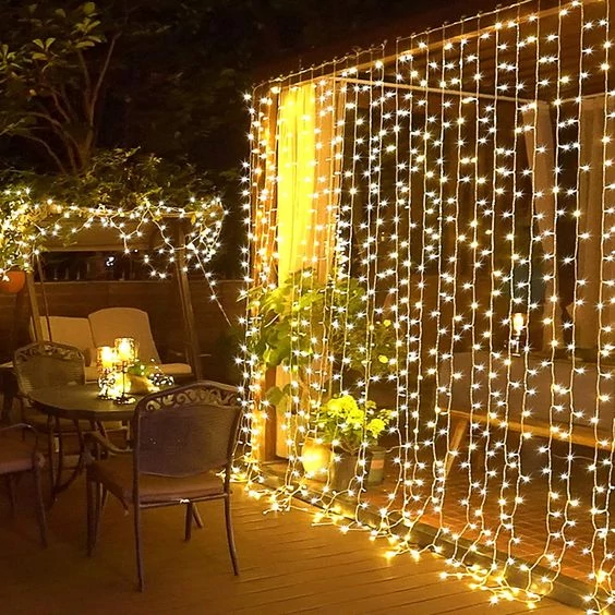 LED Fényfüggöny Dekoráció Meleg Fehér Többfajta Méretben