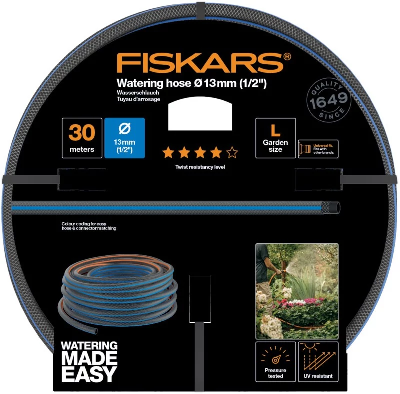 Fiskars Locsolótömlő, 13 mm (1/2), 30 m Q4