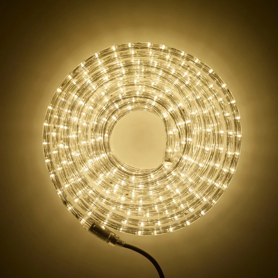 LED Fénytömlő VASTAG 10m Meleg Fehér 8 Program